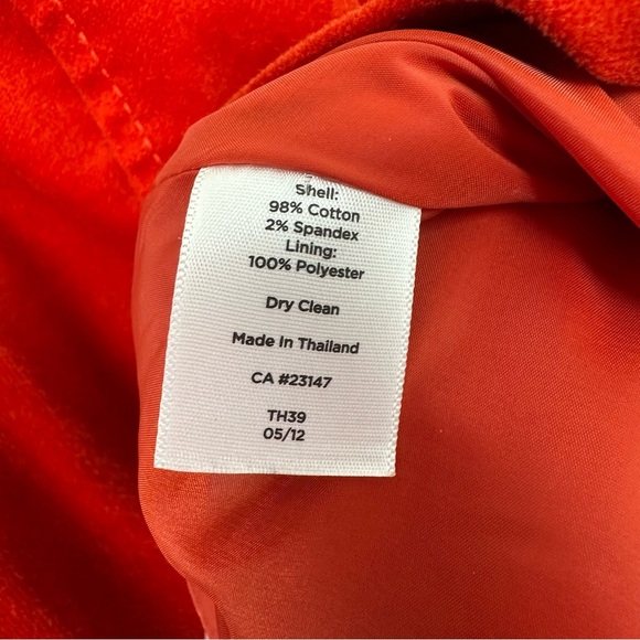 Talbots Velour Jacket Size 2 Petite Orange Business Casual Office Professional - Picture 6 of 9